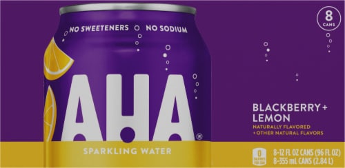 AHA® Blackberry Lemon Flavored Sparkling Water Perspective: bottom