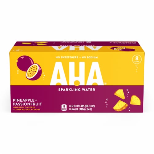 AHA® Pineapple + Passionfruit Sparkling Water Perspective: bottom
