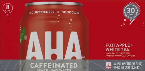 Aha® Caffeinated Sparkling Water Fuji Apple + White Tea Cans Perspective: bottom