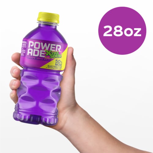 POWERADE® XTRA SOUR Grape Shocker Sports Drink Bottle Perspective: bottom