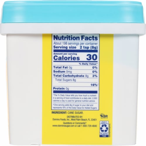 Domino Pure Cane Ultrafine Granulated Baker's Sugar Tub Perspective: bottom