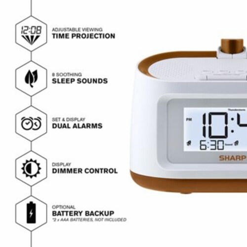 Sharp® Projection Alarm Clock In White, 1 unit Fred Meyer