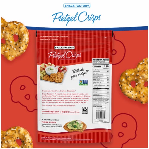 Snack Factory Everything Pretzel Crisps 14 OZ Party Size Bag Perspective: bottom