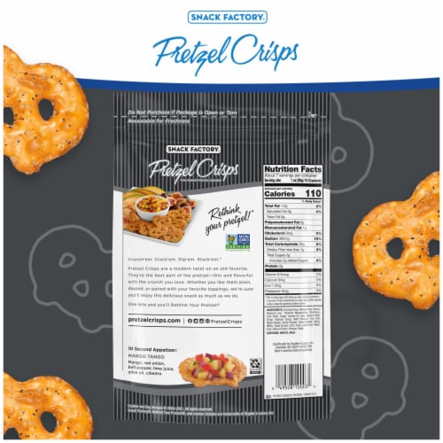 Snack Factory Pretzel Crisps Sea Salt & Cracked Pepper Perspective: bottom
