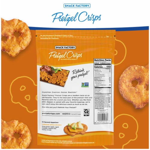 Snack Factory Pretzel Crisps Cheddar Cheese Perspective: bottom