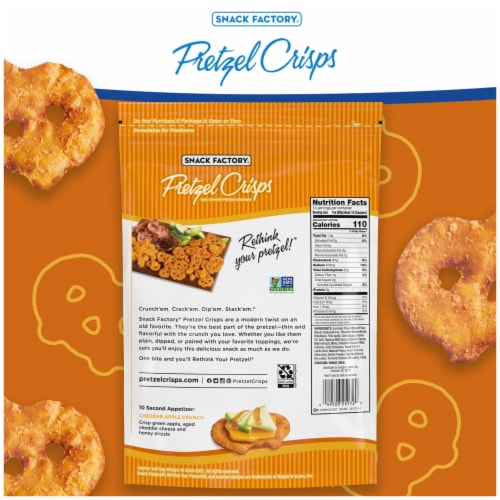 Snack Factory Cheddar Cheese Party Size Pretzel Crisps® Perspective: bottom