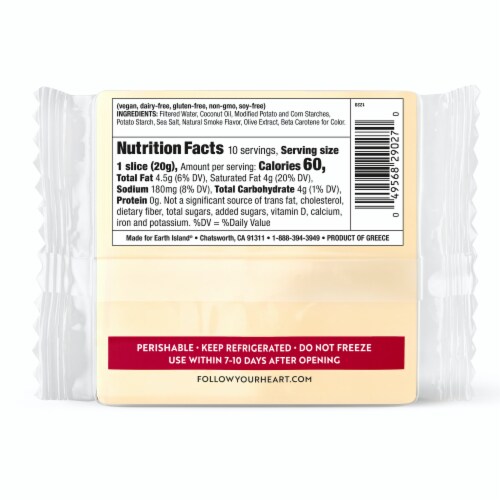 Follow Your Heart® Dairy Free Vegan Smoked Gouda Style Sliced Cheese Perspective: bottom