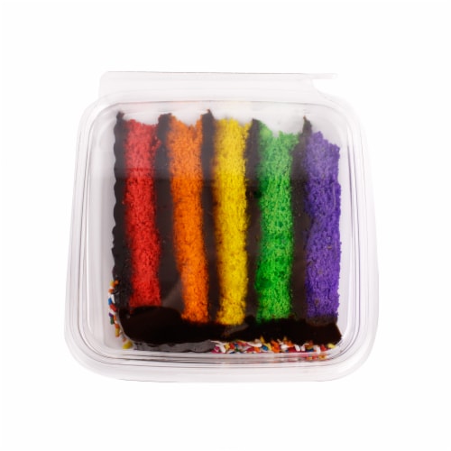 David's Cookies Chocolate Rainbow Cake Slice Perspective: bottom