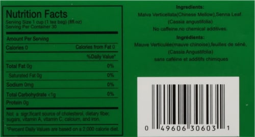 Uncle Lee's® Legends of China® Dieters' Drink Caffeine Free Green Tea Bags Perspective: bottom