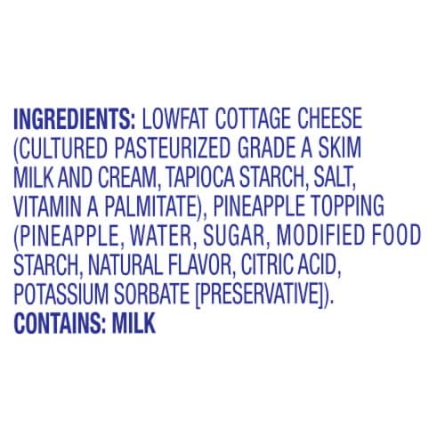 Knudsen Cottage Doubles Lowfat Cottage Cheese & Pineapple Topping with 2% Milkfat, 4.7 oz Cup Perspective: bottom