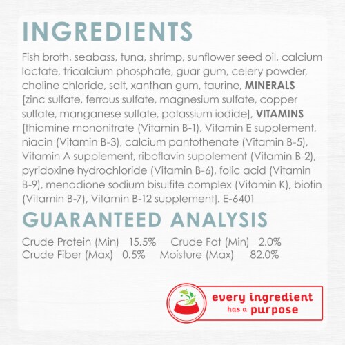 Purina Fancy Feast Purely Natural Seabass & Shrimp Entree Wet Cat Food Perspective: bottom