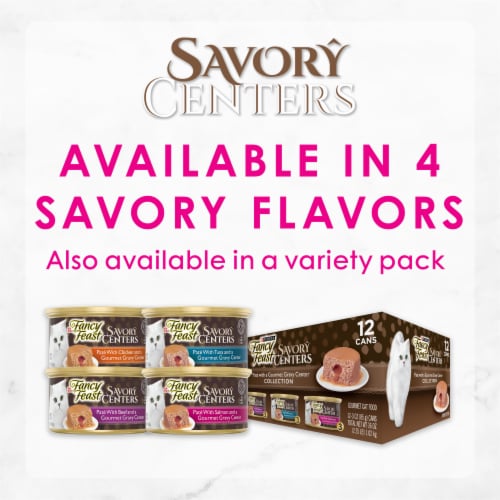 Purina Fancy Feast Savory Centers Wet Cat Food Pate with Salmon & a Gravy Center Perspective: bottom