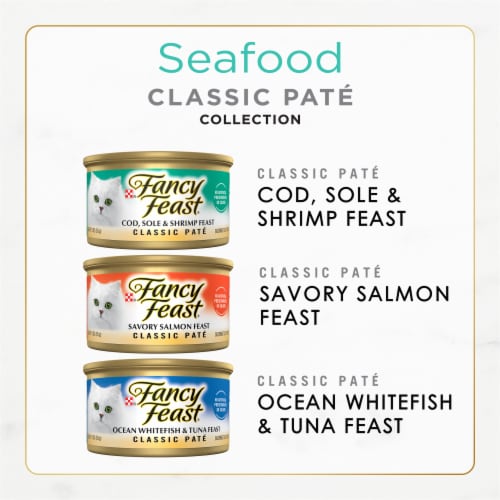 Purina Fancy Feast Seafood Classic Pate Wet Cat Food Variety Pack Perspective: bottom
