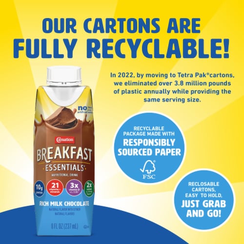 Carnation Breakfast Essentials® Rich Milk Chocolate Nutritional Drink Perspective: bottom
