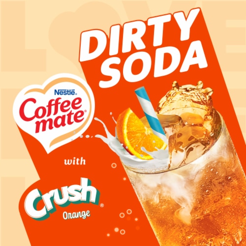 Coffee mate Dirty Soda Creamer Orange Crème Pop Flavored Liquid Creamer Mix with Crush Orange Perspective: bottom