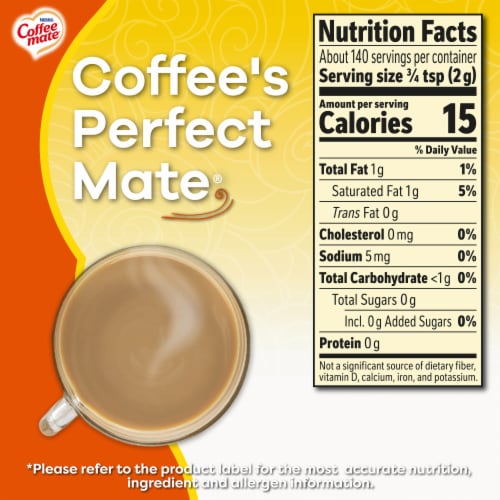 Coffee Mate Sugar Free Hazelnut Powdered Coffee Creamer Perspective: bottom