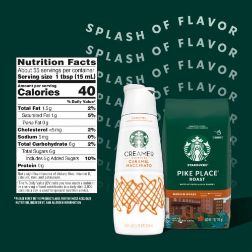 Starbucks Liquid Coffee Creamer Caramel Flavored Creamer Perspective: bottom