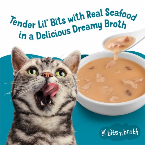 Purina Friskies Lickable Cat Food Toppers Bits ‘n Broth With Flaked Tuna in a Dreamy Broth Perspective: bottom