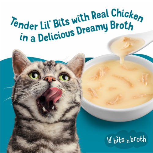 Purina Friskies Lickable Cat Treats Bits ‘n Broth With Shredded Chicken in a Dreamy Broth Perspective: bottom