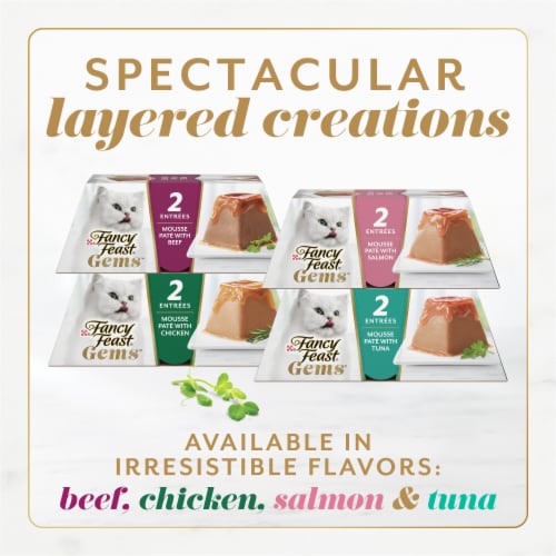 Purina Fancy Feast Gems Mousse Pate With Salmon and Halo of Savory Gravy Cat Food Perspective: bottom