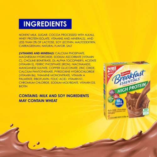 Carnation Breakfast Essentials® High Protein Rich Milk Chocolate Nutritional Drink Mix Packets Perspective: bottom