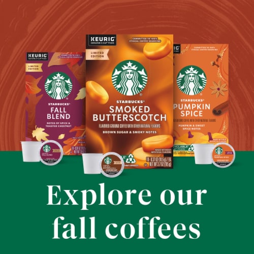 Starbucks Smoked Butterscotch Limited Edition Flavored Coffee Keurig K-Cup Coffee Pods Perspective: bottom