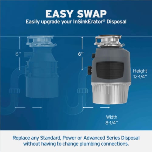 Insinkerator Evolution 1 HP Garbage Disposer, 10 Year Warranty Evolution 1 HP Perspective: bottom
