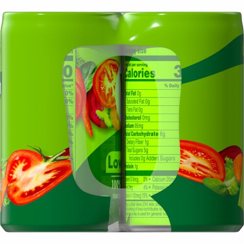 V8 Low Sodium Original 100% Vegetable Juice 5.5 fl oz Can (6 Pack) Perspective: bottom