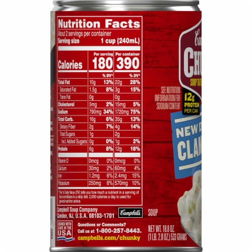 Campbell's® Chunky® Soup New England Clam Chowder Perspective: bottom