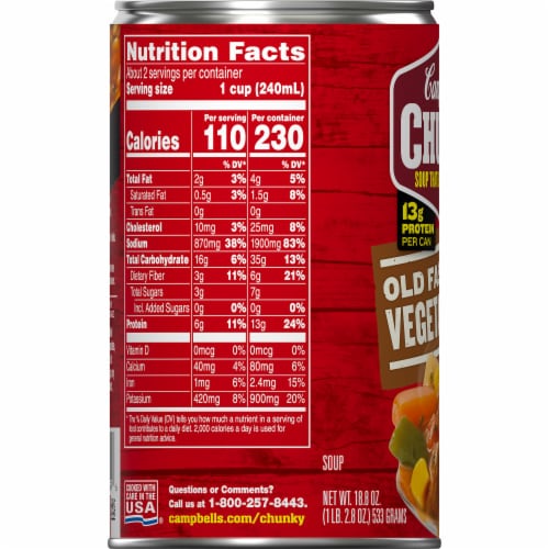Campbell's® Chunky® Old Fashioned Vegetable Beef Soup Perspective: bottom