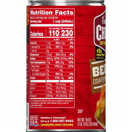 Campbell’s® Chunky® Beef Soup with Country Vegetables Perspective: bottom