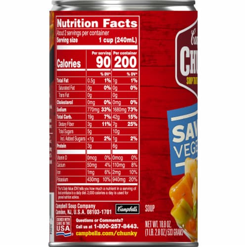 Campbell's® Chunky® Savory Vegetable Soup Perspective: bottom