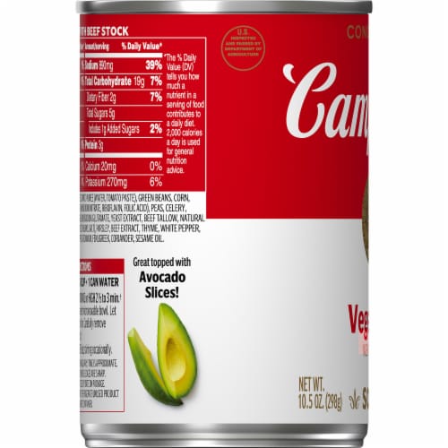 Campbell's® Condensed Vegetable Soup With Beef Stock Perspective: bottom