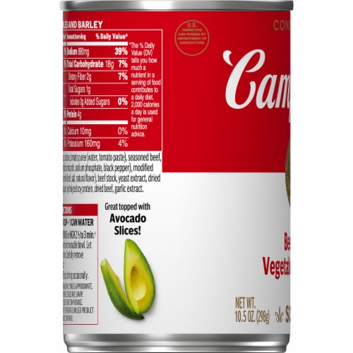 Campbell's® Condensed Beef Soup With Vegetables and Barley Perspective: bottom
