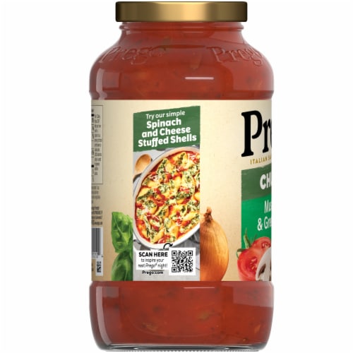 Prego Chunky Garden Mushroom & Green Pepper Italian Pasta Sauce Perspective: bottom