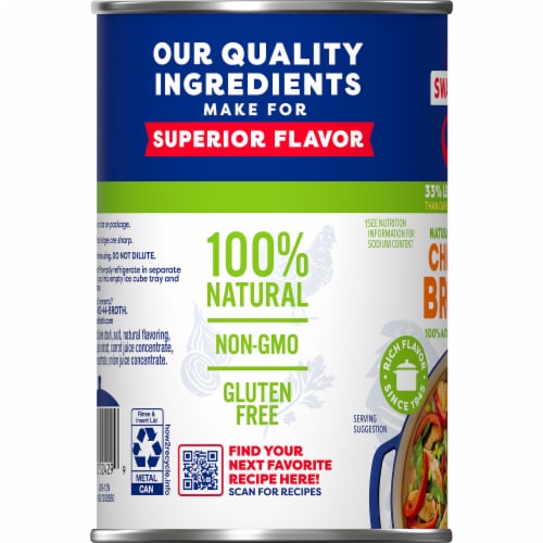 Swanson® Natural Goodness 33% Less Sodium Chicken Broth Perspective: bottom