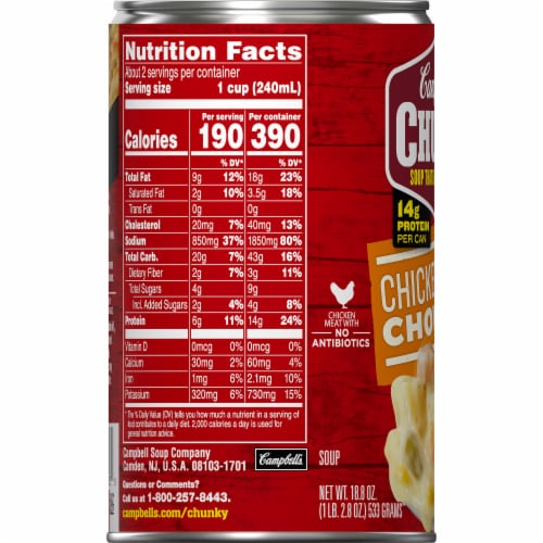 Campbell’s® Chunky Chicken Corn Chowder Soup Perspective: bottom