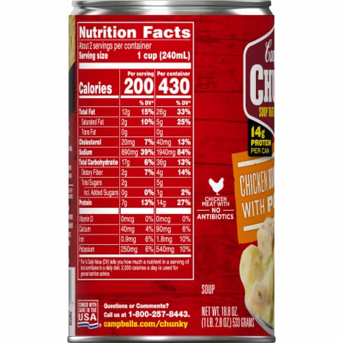 Campbell’s® Chunky® Soup Chicken Broccoli Cheese Soup Perspective: bottom