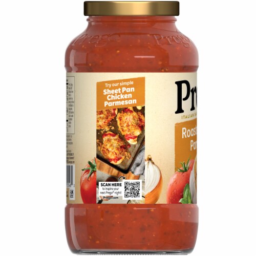 Prego® Italian Tomato Sauce with Roasted Garlic & Parmesan Cheese Jar Perspective: bottom