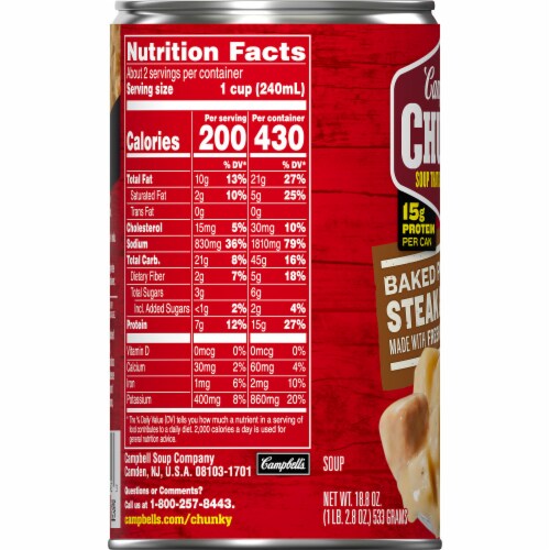 Campbell's® Chunky Baked Potato With Steak & Cheese Soup Perspective: bottom