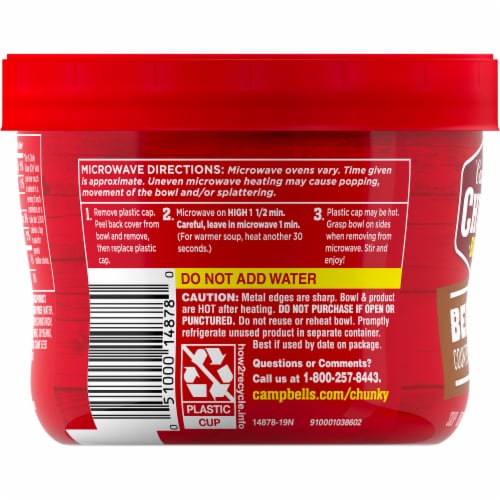 Campbell's® Chunky® Beef with Country Vegetables Soup Microwavable Bowl Perspective: bottom