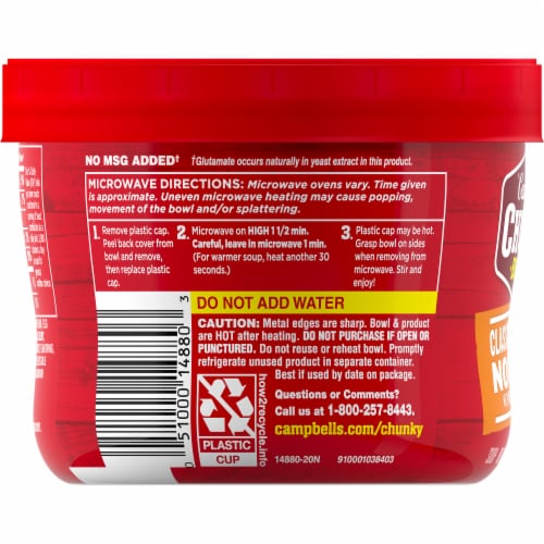 Campbell's® Chunky® Soup Classic Chicken Noodle Soup Microwavable Bowl Perspective: bottom