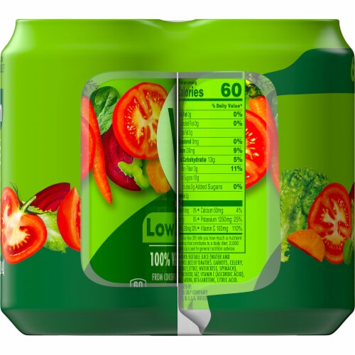 V8® Low Sodium Original 100% Vegetable Juice Perspective: bottom