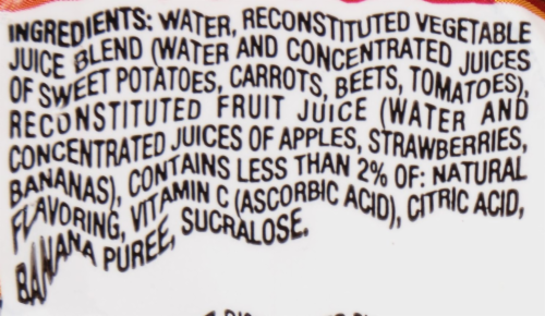 V8 V-Fusion Light Strawberry Banana Juice Perspective: bottom