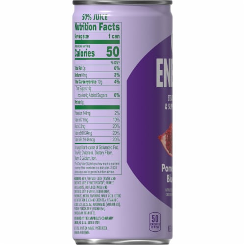 V8® Pomegranate Blueberry Energy Drink Can Perspective: bottom