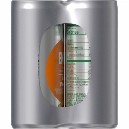 V8® +Energy Orange Pineapple Juice Energy Drink Can Perspective: bottom