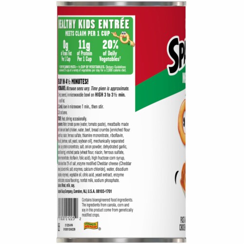 Campbell's® SpaghettiOs Canned Pasta with Meatballs Perspective: bottom