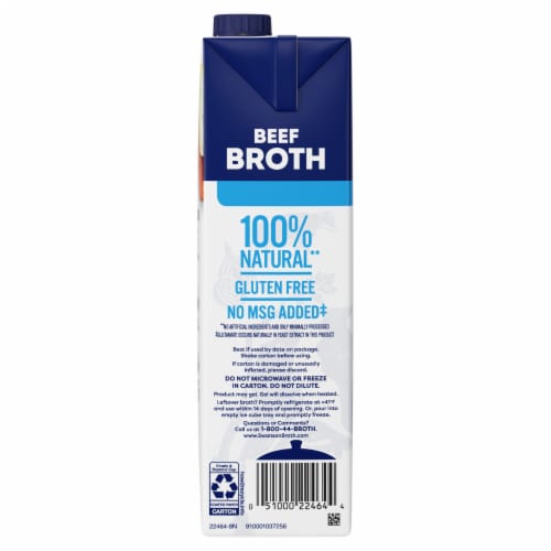 Swanson® 100% Natural Unsalted Beef Broth Perspective: bottom