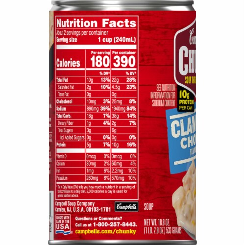 Campbell's® Chunky® Clam and Corn Chowder with Bacon Perspective: bottom