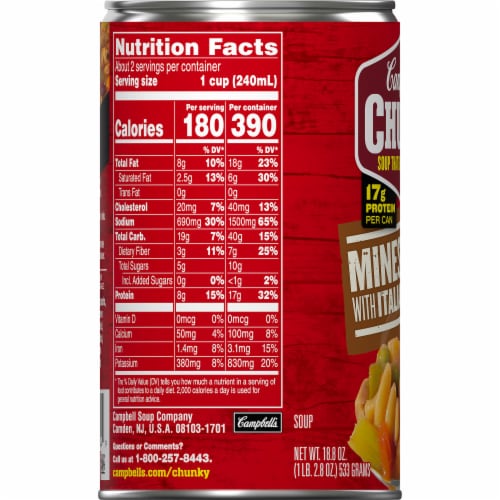 Campbell's® Chunky Minestrone with Italian Sausage Soup Perspective: bottom